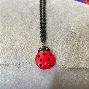 Red and Black Ladybug Pendant Necklace